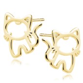 Cercei pisicute din argint placat cu aur galben Hello Kitty DiAmanti Z2227EG-DIA Cercei pisicute din argint placat cu aur galben Hello Kitty DiAmanti Z2227EG-DIA